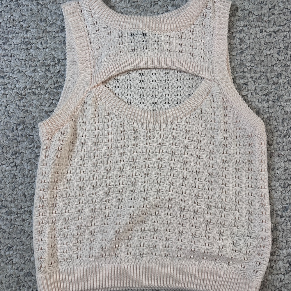 Lulu's Soft Blush Eyelet Knit Sweater